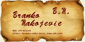 Branko Makojević vizit kartica